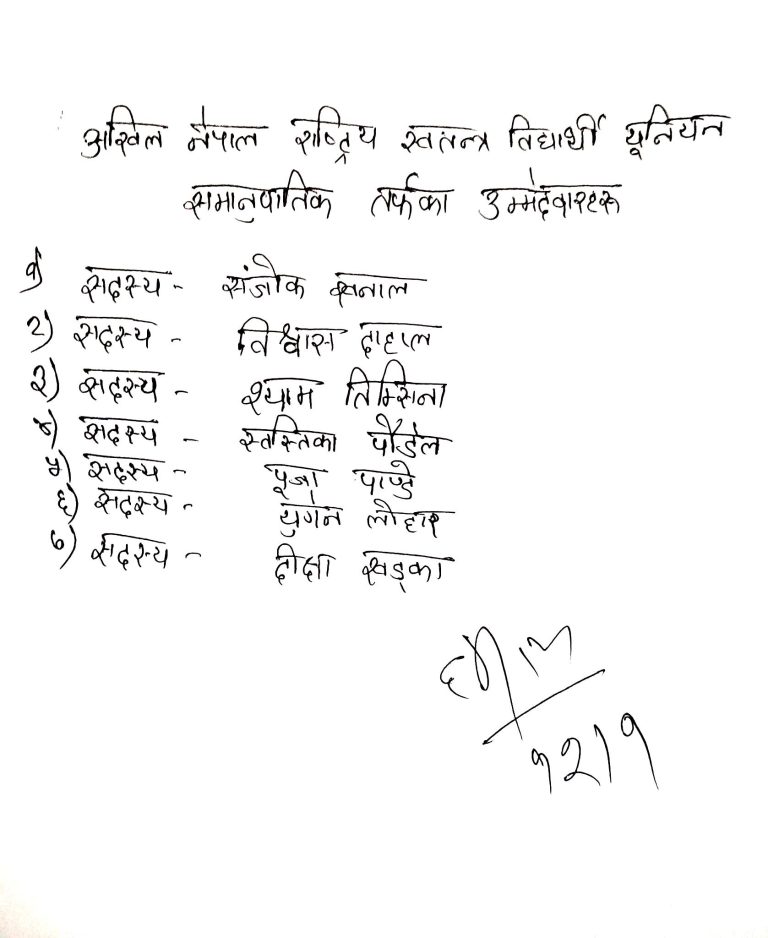 FSU-Election-2079-First-Name-list-of-the-Candidates-4-Kakarvitta Multiple Campus
